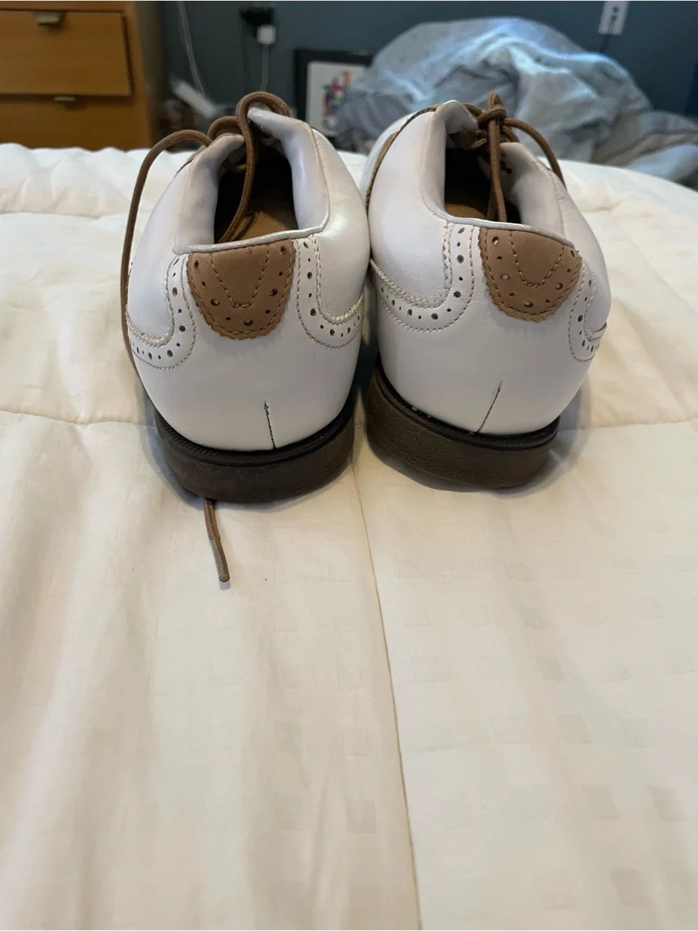 VTG Nike Airliner White/tan leather Oxford golf shoe women’s size 7.5